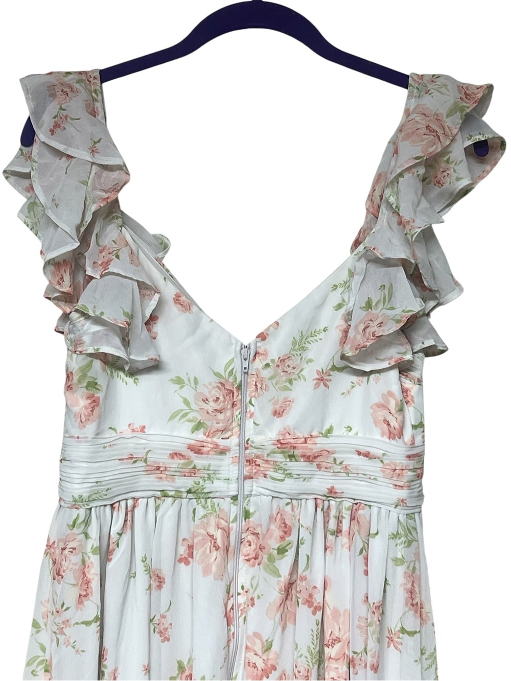 Birdie Grey Michelle chiffon maxi dress in whimsical blooms ruffle floral - Picture 8 of 13